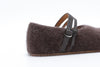 SWAYING Fall/Winter 2025: Cashmere-trimmed leather flat shoes SW-SW25AW4P06C3S37-HZ, Red-brown